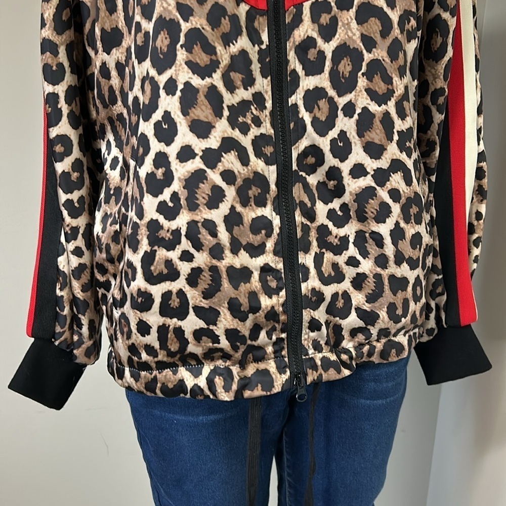 Pam And Gela Color Block Leopard Print Track Jack… - image 8